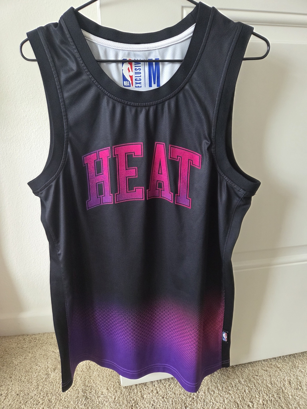 NBA Licensed Miami Heat Black and Pink Stunning Jersey - Size M